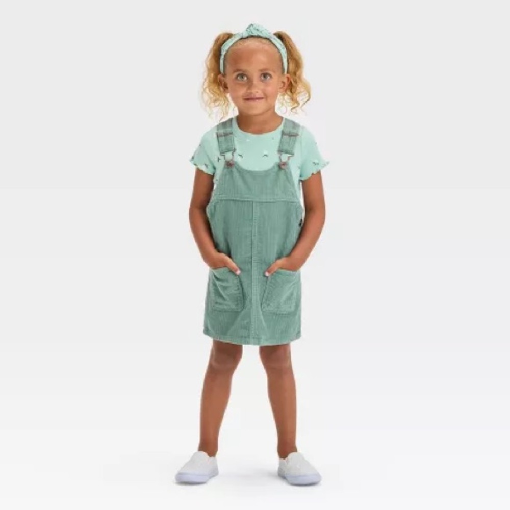 OshKosh B'gosh Toddler Girls Skirt Dress Corduroy Skirtall - Olive Green - 3T